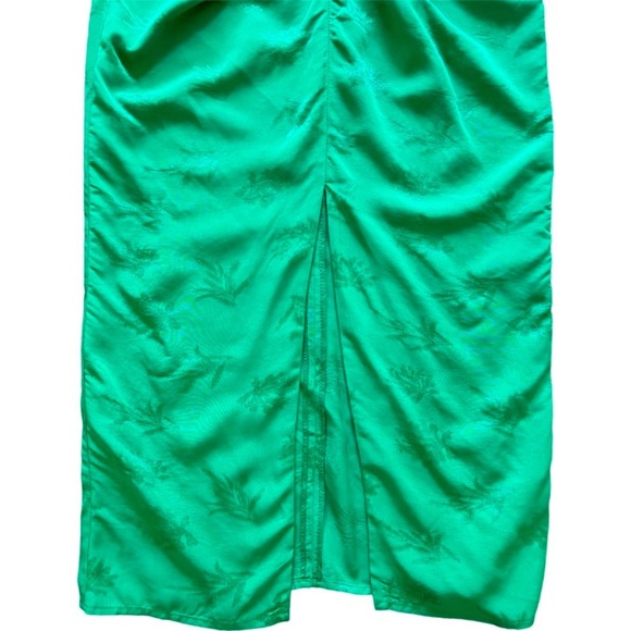 Zara high waisted knotted green silky skirt NWT - Picture 2 of 3